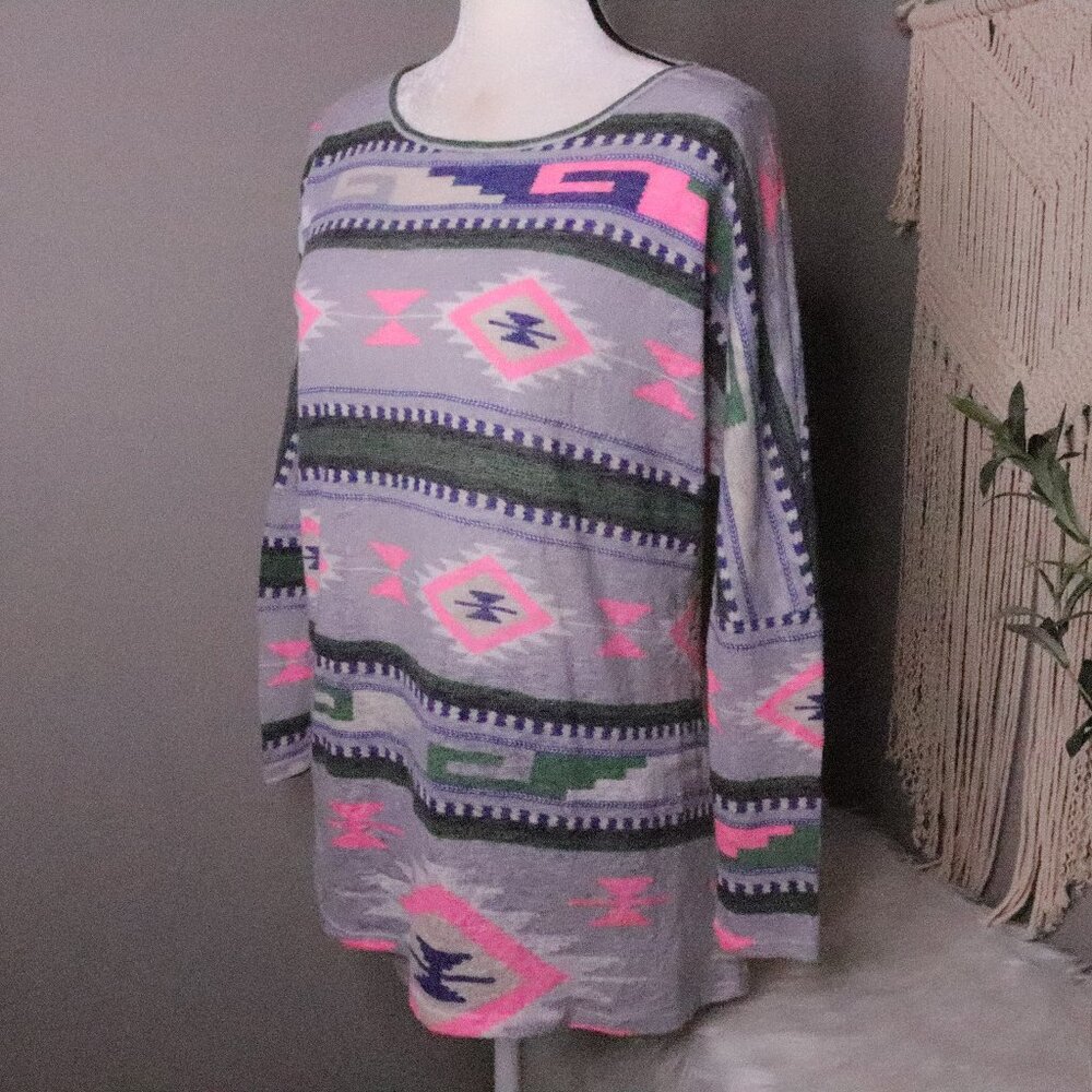 Adrienne | Aztec Knit  Long Sleeve Top  Small